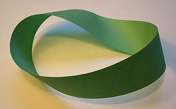 A simple mobius strip made of paper and tape. 